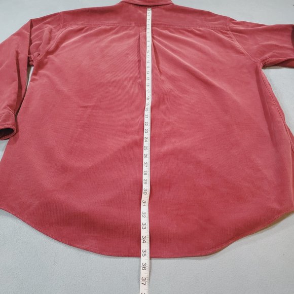 LL Bean Corduroy Shirt Mens XL Tall Red Button Down Long Sleeve Classic Comfort - Picture 11 of 12
